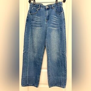 NWOT Women’s Barrel Jeans High Rise Baggy distressed wash, 16 inch Waist